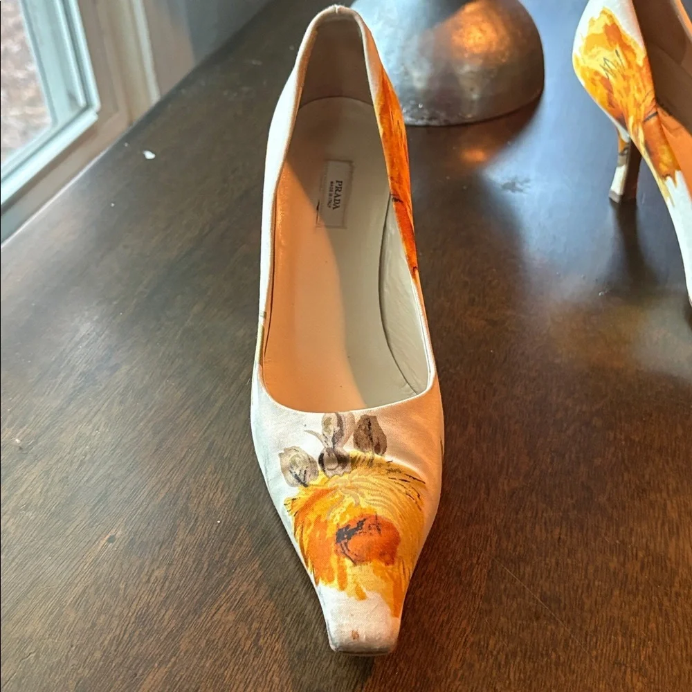 VINTAGE PRADA SATIN HEELS - Picture 2 of 8